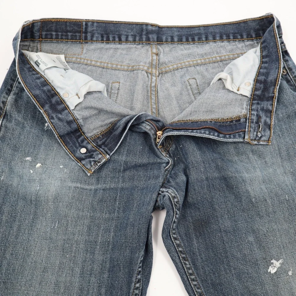 Levis 559 Relaxed Straight Jeans Mens 36x34 Blue Distressed‎ Paint Splatter
